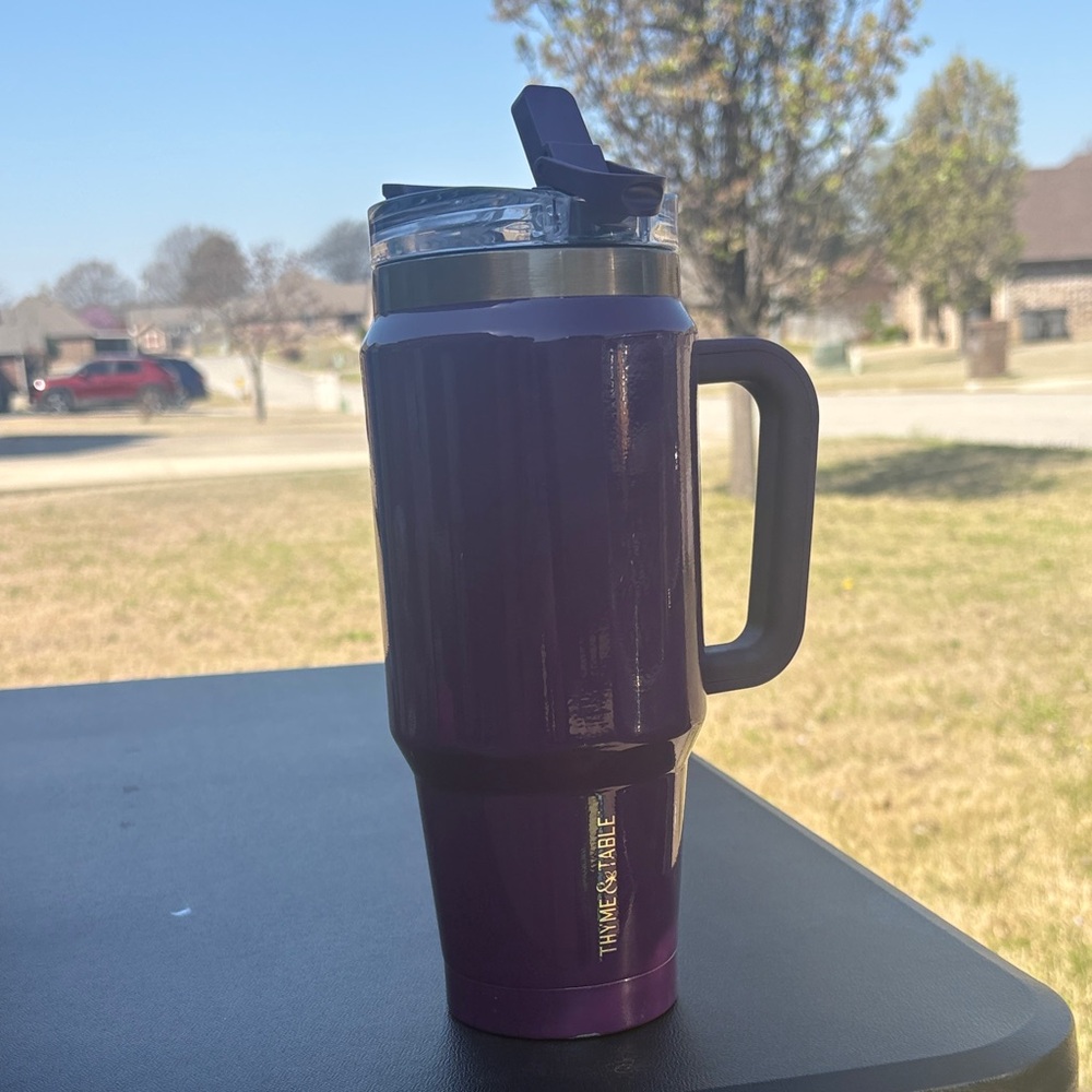 Thyme & Table Purple Insulated Travel Mug with Handle